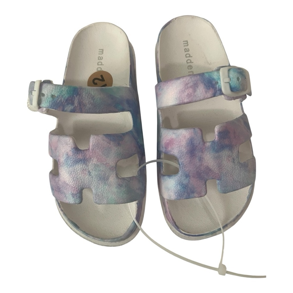 Madden Girl Blue and Purple Casual Sandals with Watercolor Strap, Brand‎ New